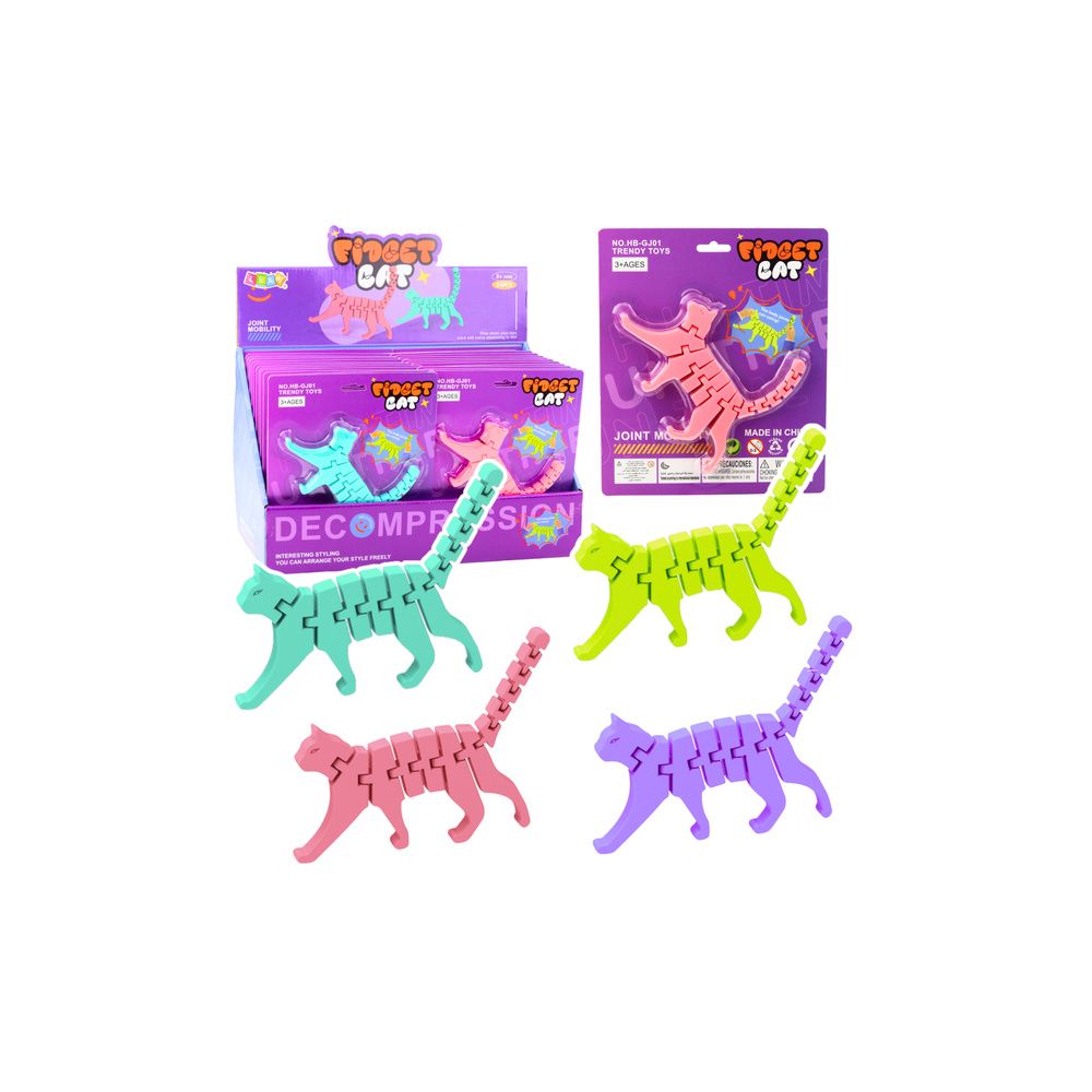 Erdvinis lankstus žaislas Katė Fidget 3D MIX 1vnt
