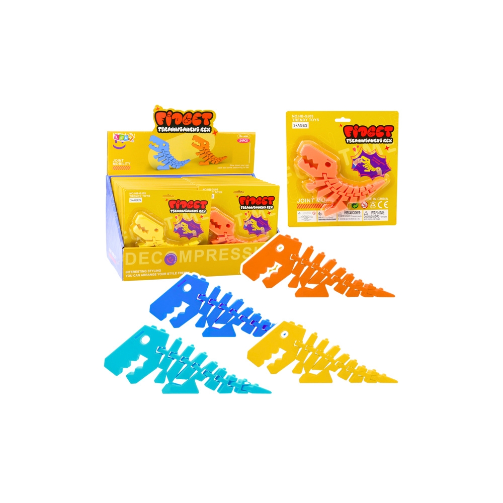 Antistresinis sensorinis žaislas 3D Dinozauras MIX 1vnt