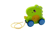 Baby Dinosaur Pull Toy Sounds Rattle Green