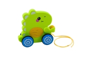 Baby Dinosaur Pull Toy Sounds Rattle Green