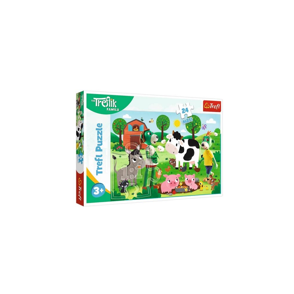 Dėlionė - 24 Maxi - Treflikų šeima - Treflikai kaime - Trefl 14361-Žaislai, Dėlionės, Dėlionės iki 500 detalių-e-vaikas