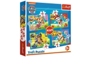Puzzle - 4w1 (12, 15, 20, 24) - Biegnące Pieski - Psi Patrol - Trefl 34628