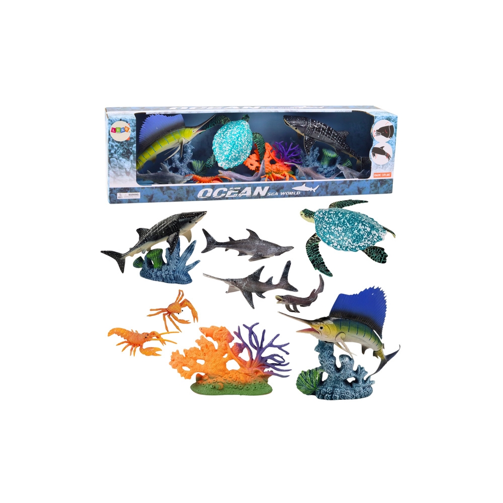 Set of Figures Sea Animals Movable Elements Turtle