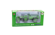 Metal Farm Tractor With Trailer Green 1:18