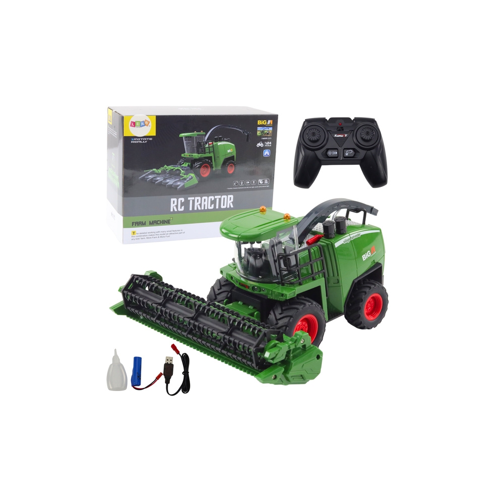 RC 1:24 nuotoliniu būdu valdomas grūdų ir kukurūzų kombainas