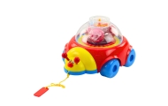 Ladybug Ride-on Pull Toy With Balls And Clock Colorful