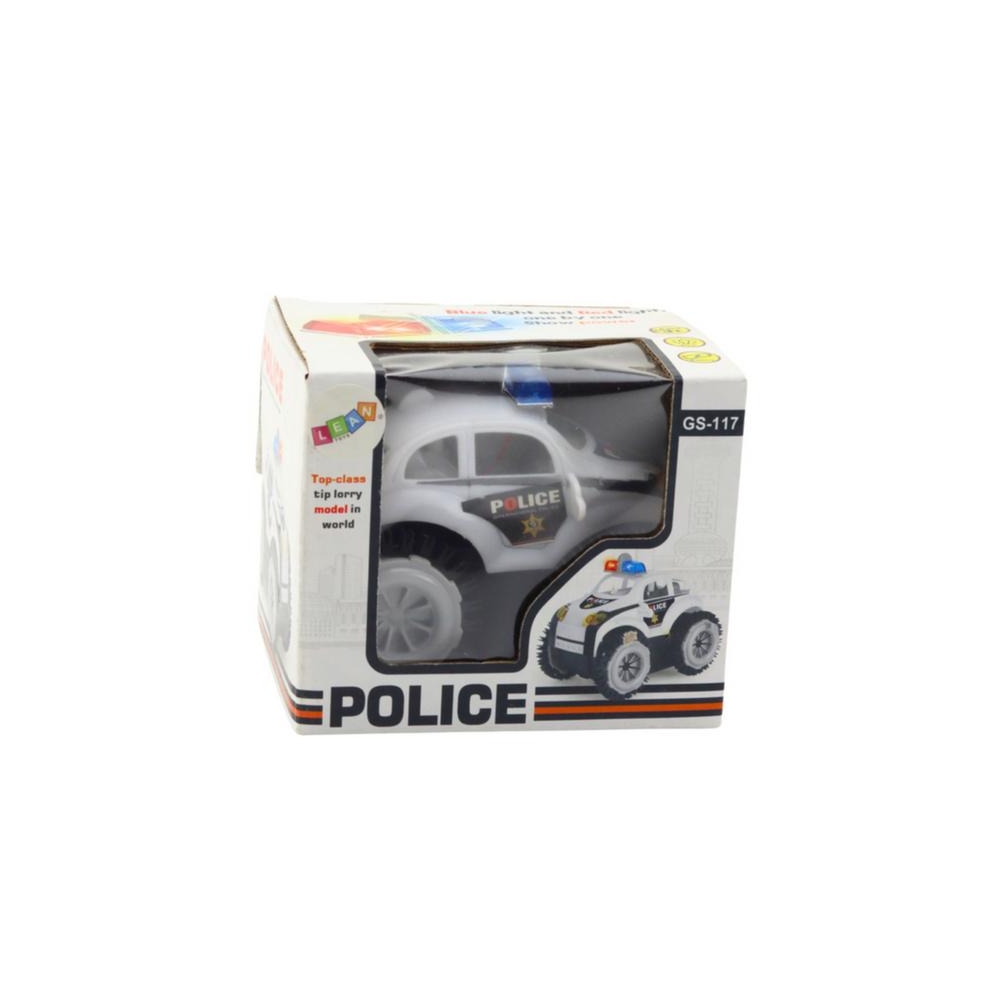 Policijos automobilis apvirtimo jutiklis 360° Šviesos garsai Baltas