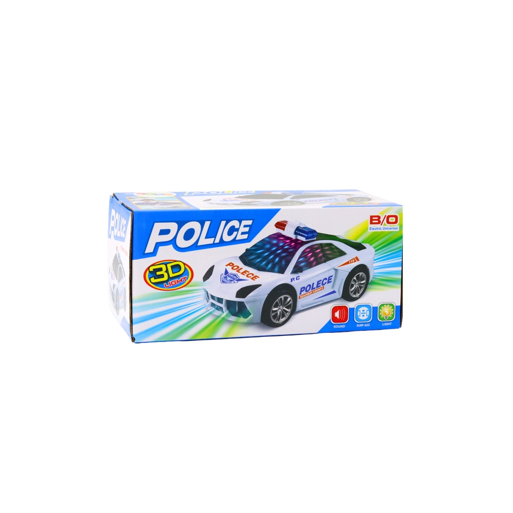Interaktyvus Policijos automobilis žibintai garsai Baltas