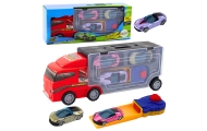 Sunkvežimis su automobiliais 3 vnt