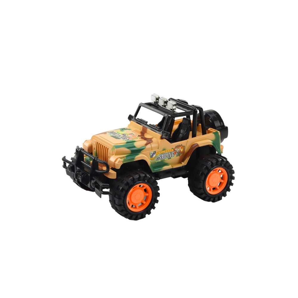 Didelė karinė visureigė transporto priemonė smėlio spalvos