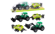 Zestaw Traktor Z Ładowaczem i Prasą Rolniczą Zielony