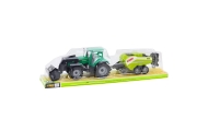 Zestaw Traktor Z Ładowaczem i Prasą Rolniczą Zielony