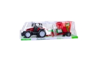 Traktor Rolniczy Farmerski Z Przyczepą Mieszalnik Paszy Czerwony 60cm
