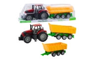 Traktor Rolniczy Farmerski Z Żółtą Przyczepą Czerwony 46cm
