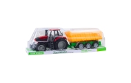 Traktor Rolniczy Farmerski Z Żółtą Przyczepą Czerwony 46cm