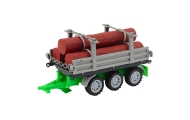 Traktor Rolniczy Farmerski Z Przyczepą Do Drewna Kłody Zielony 47cm