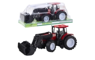 Traktor Pojazd Rolniczy Farmerski Z Chwytakiem Czerwony