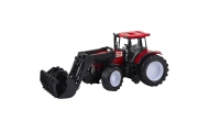 Traktor Pojazd Rolniczy Farmerski Z Chwytakiem Czerwony
