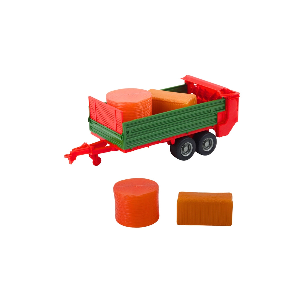 Žemės ūkio traktorius su žalia priekaba ir šieno rulonais 62cm-Žaislai, Auto ir transporto žaislai, Traktoriai-e-vaikas