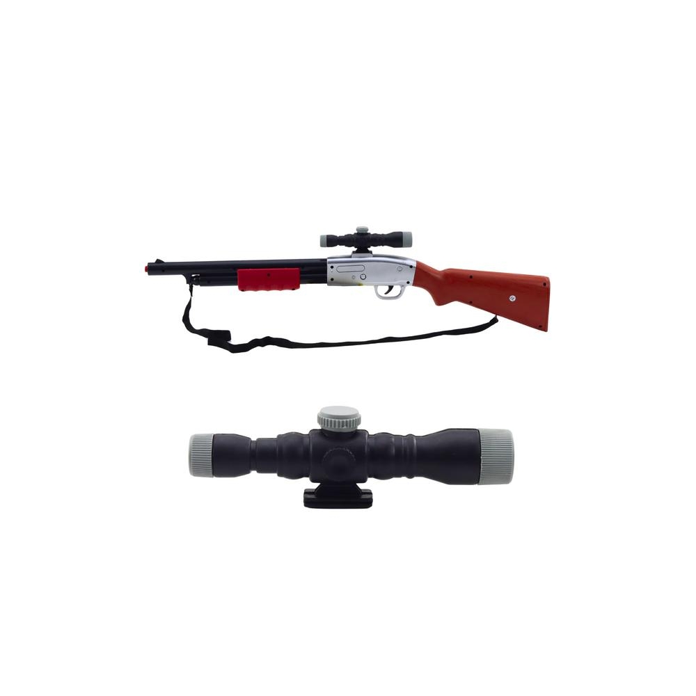Karabin Strzelba Rekwizyt Pasek Na Ramię Luneta Brązowy Dźwięki 65cm