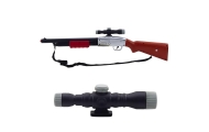 Karabin Strzelba Rekwizyt Pasek Na Ramię Luneta Brązowy Dźwięki 65cm