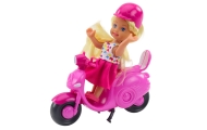 Mini Doll Set Doll Scooter Helmet Pink