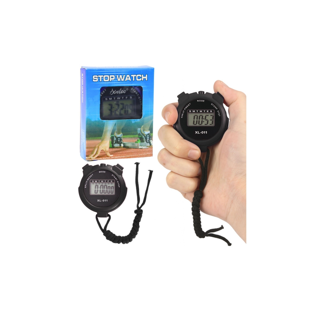 Skaitmeninis LCD elektroninis sportinis chronometras XL-011 Black
