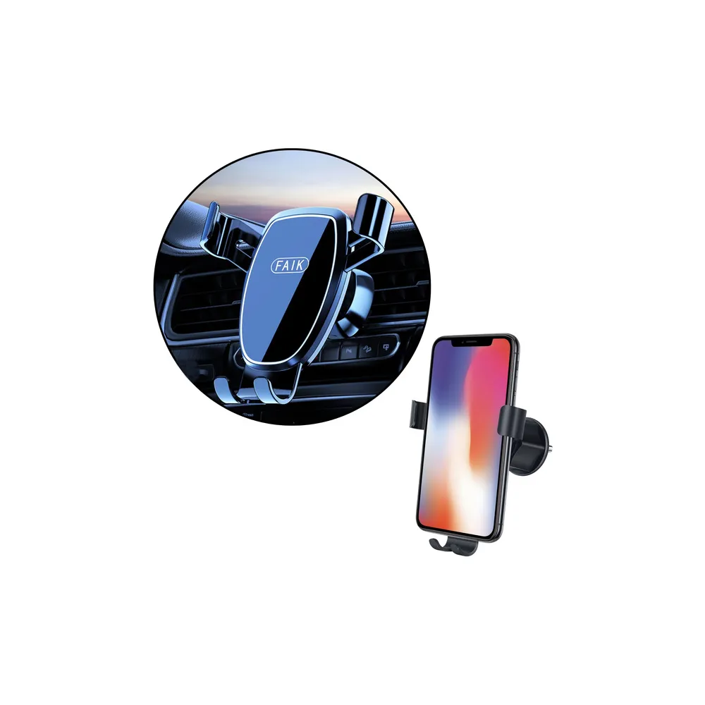 Gravitacijos automobilio telefono laikiklis ventiliacijos grotelėms juodas-Namai, laisvalaikis, turizmas, Turizmas-e-vaikas