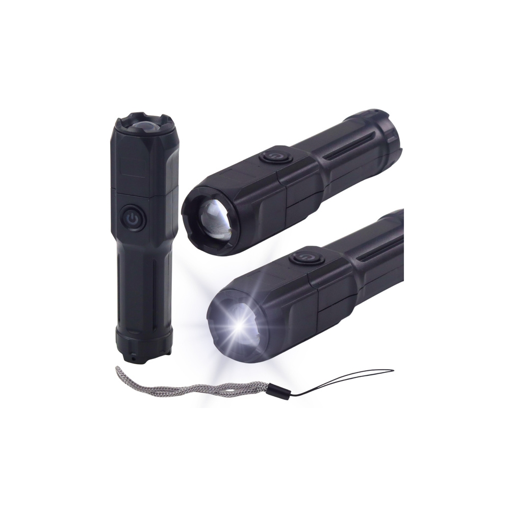 LED žibintuvėlis Priartinimo valdymas 3 šviesos režimai USB įkrovimas Juoda-Namai, laisvalaikis, turizmas, Turizmas-e-vaikas