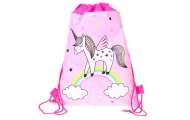 Worek Szkolny Na Buty Strój Gimnastyczny Jednorożec Na Tęczy Różowy 35x27cm