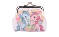 Portfelik Dziecięcy Dwa Jednorożce Metalowy Zatrzask 10x9cm