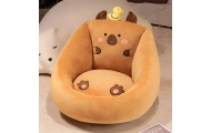 Fotel Pluszowy Dla Dzieci Kapibara Z Kaczuszką Brązowy 50x45cm