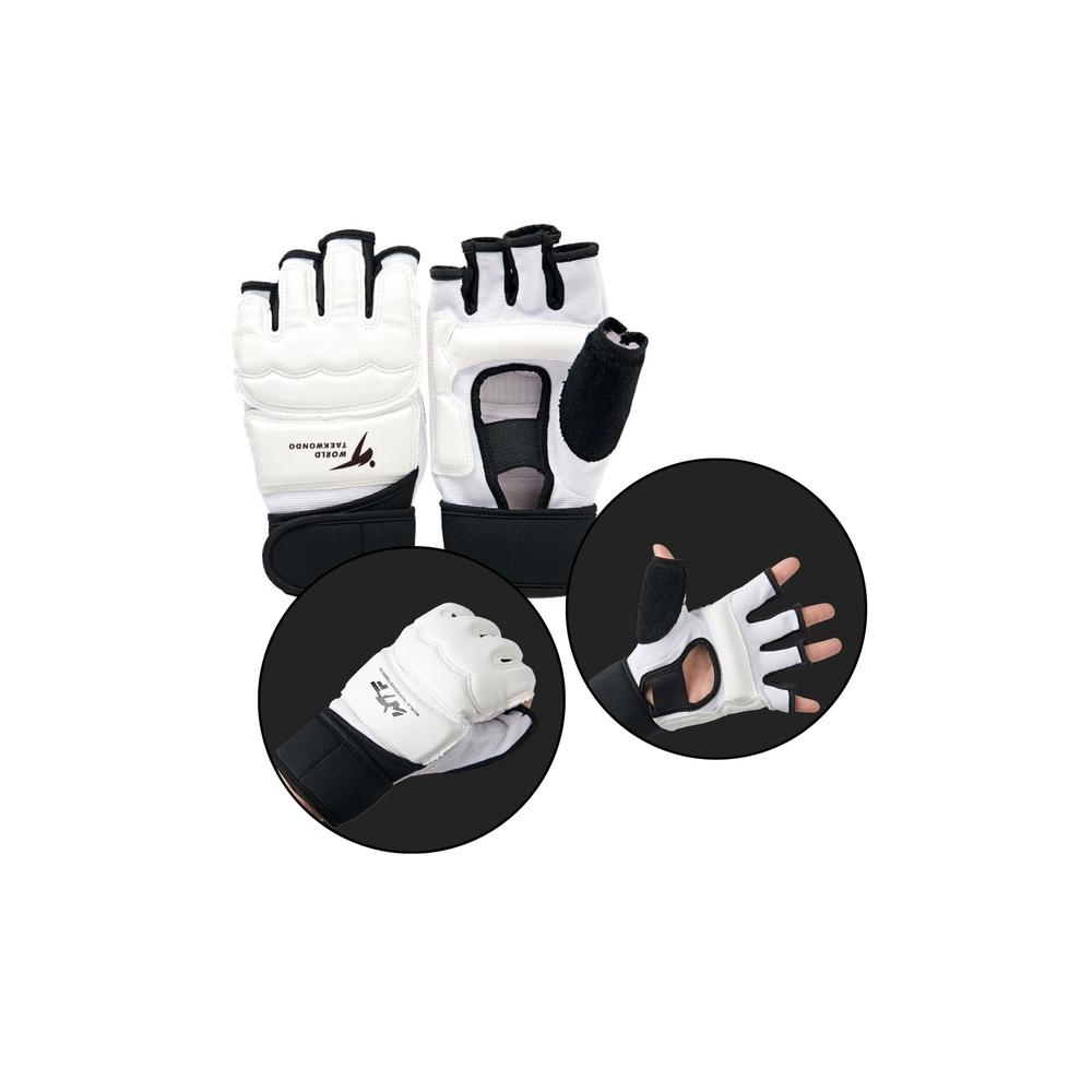 Taekvondo sportinės pirštinės XS dydžio Dėžutė Baltos-Judėjimui, Šalmai, apsaugos-e-vaikas