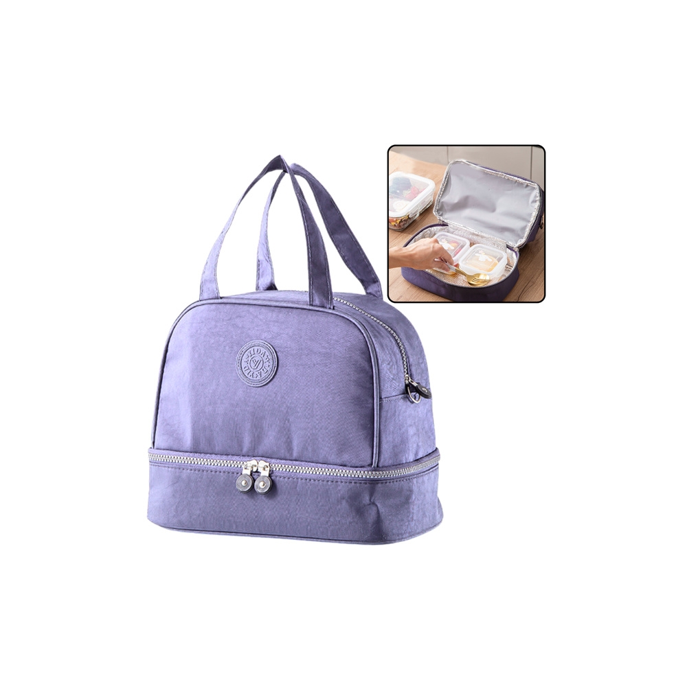 Termoizoliuotas pusryčių krepšys su reguliuojamu dirželiu violetinės spalvos 27 cm-Maitinimui, Termo krepšiai-e-vaikas