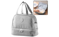 Thermal Insulating Breakfast Bag with Adjustable Belt Silver 27cm