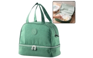 Thermal Insulating Breakfast Bag with Adjustable Strap Green 27cm
