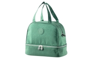 Thermal Insulating Breakfast Bag with Adjustable Strap Green 27cm