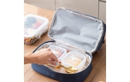 Thermal Insulating Breakfast Bag with Adjustable Strap Blue 27cm