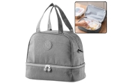 Thermal Insulating Breakfast Bag with Adjustable Belt Gray 27cm
