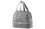 Thermal Insulating Breakfast Bag with Adjustable Belt Gray 27cm