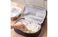 Thermal Insulating Breakfast Bag with Adjustable Strap Black 27cm