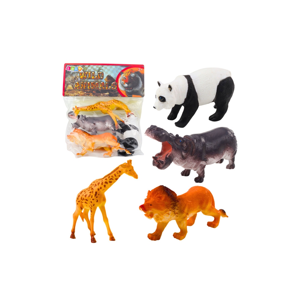 Zestaw Figurki Dzikie Zwierzęta Safari  Panda Żyrafa Lew Hipopotam 4 szt.