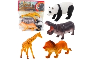 Zestaw Figurki Dzikie Zwierzęta Safari  Panda Żyrafa Lew Hipopotam 4 szt.