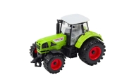Tractor with trailer, friction drive, opening hood, doors, green