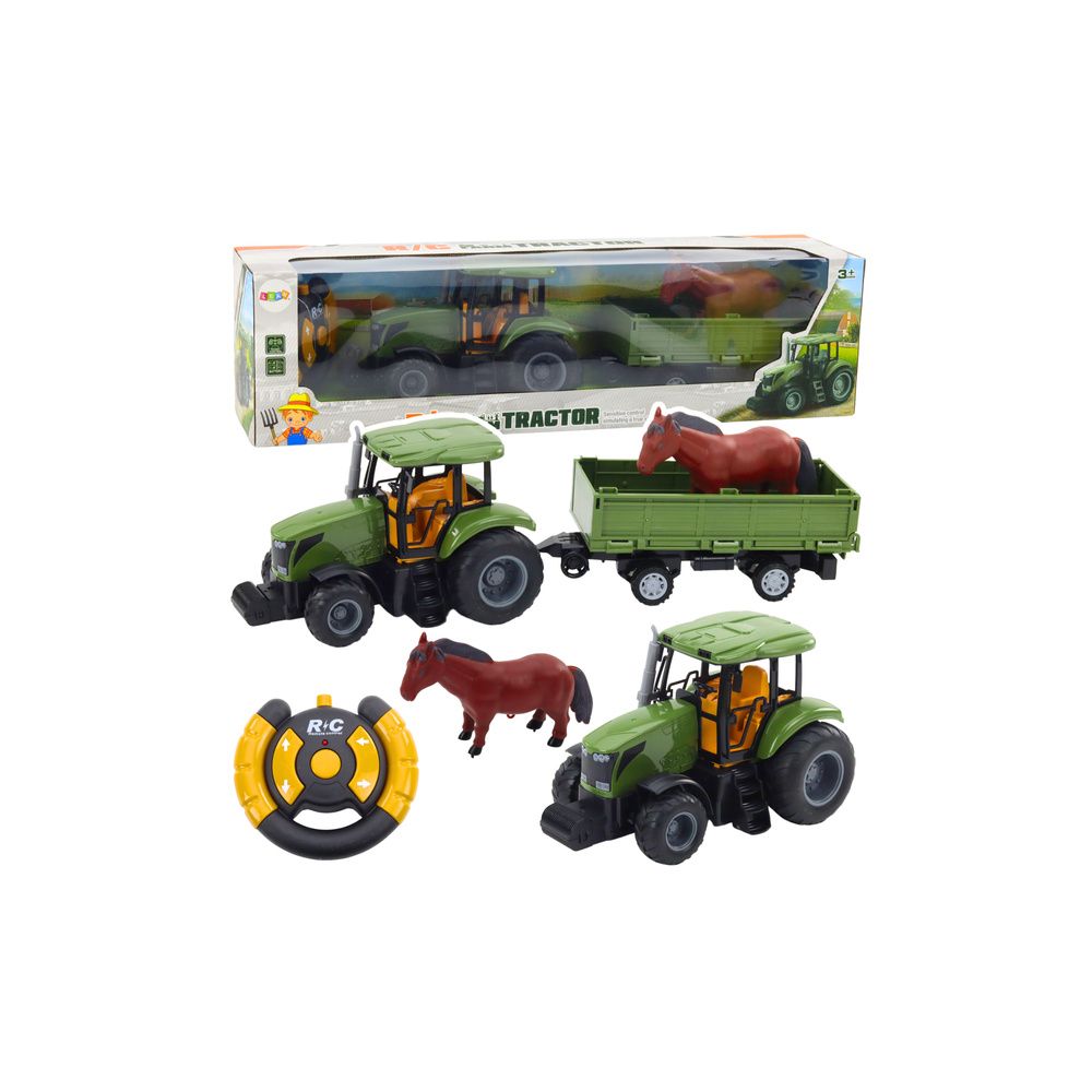 Zestaw Traktor Z Przyczepą i Koniem Zdalnie Sterowany RC