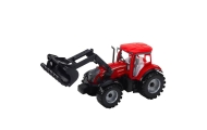 Set of Tractor with Loader and Agricultural Baler Red