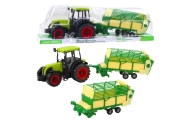Traktor Rolniczy Farmerski Z Zielono-Żółtą Przyczepą Zielony 50cm