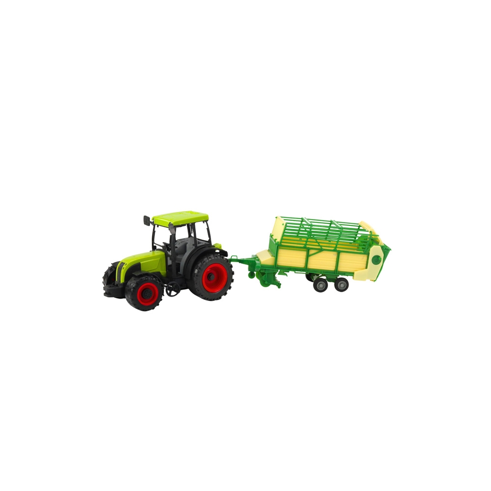 Žemės ūkio traktorius su žalia ir geltona priekaba Žalias 50cm-Žaislai, Auto ir transporto žaislai, Traktoriai-e-vaikas