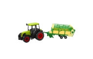 Traktor Rolniczy Farmerski Z Zielono-Żółtą Przyczepą Zielony 50cm