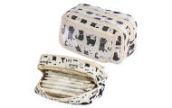 Pencil Case School Kit Black Cats White 21cm